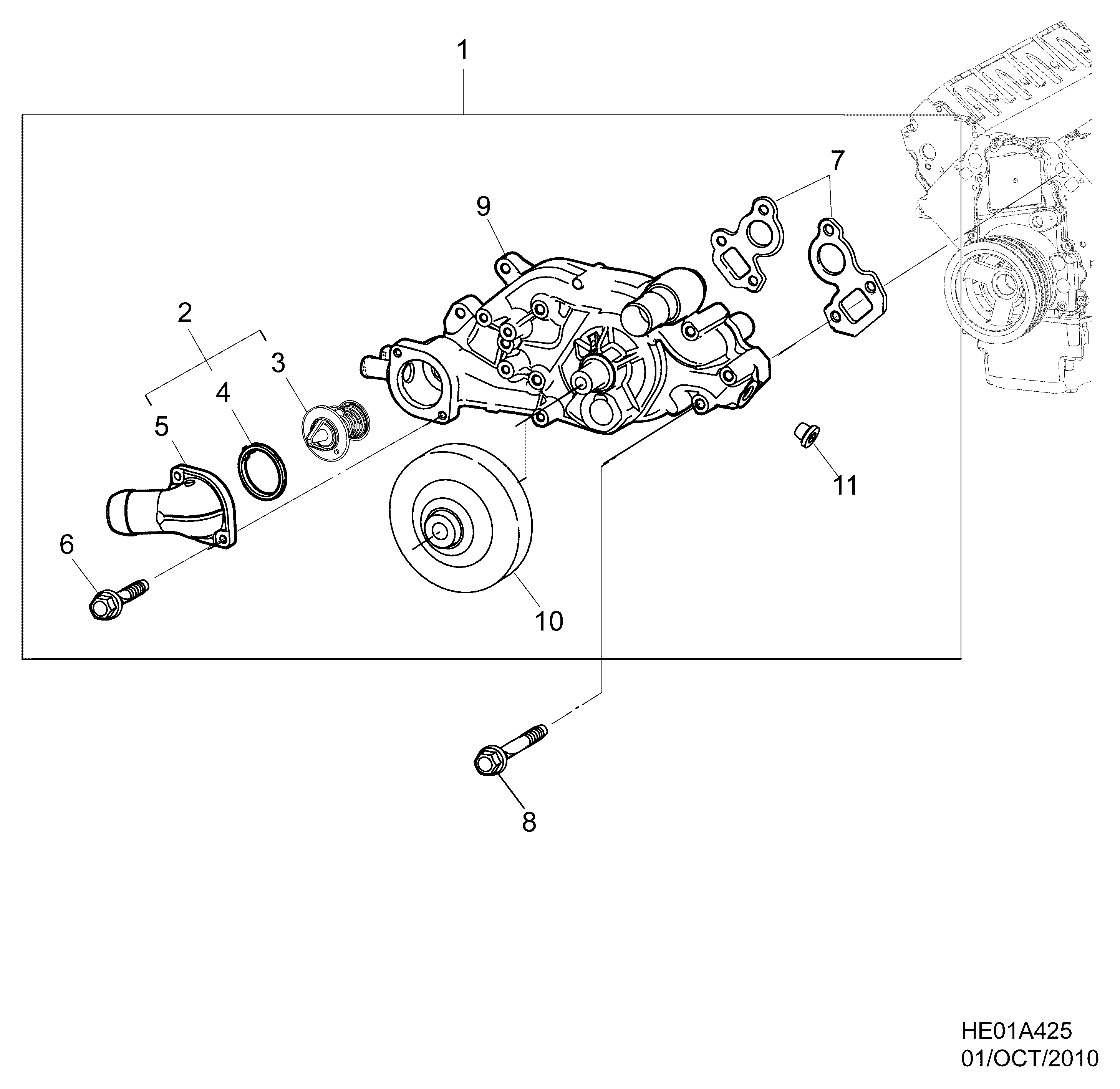 طقم مضخة الماء- CORV- 09