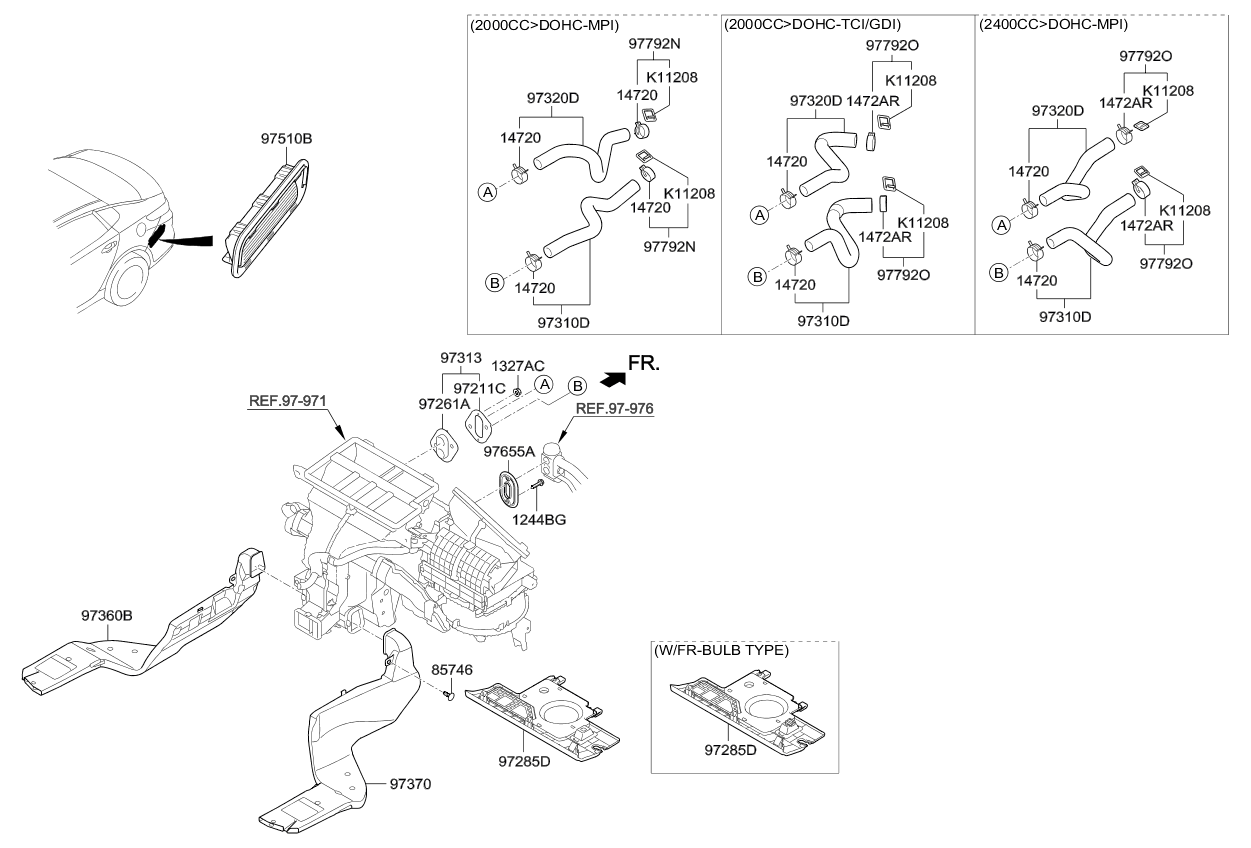 Air grid for dashboard