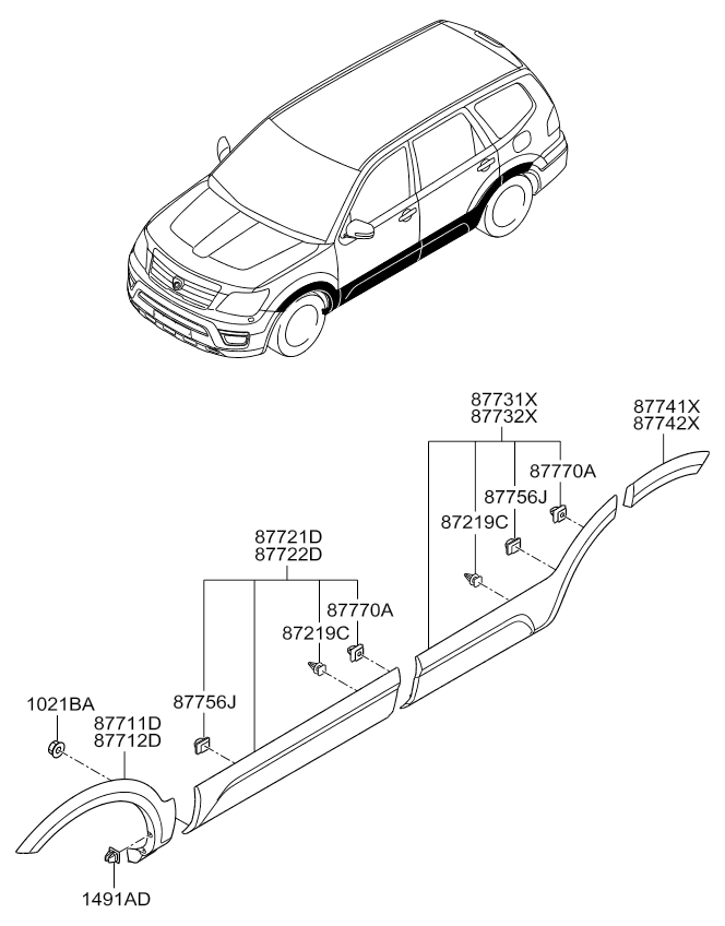 GARNISH ASSY-QTR SIDE,RH