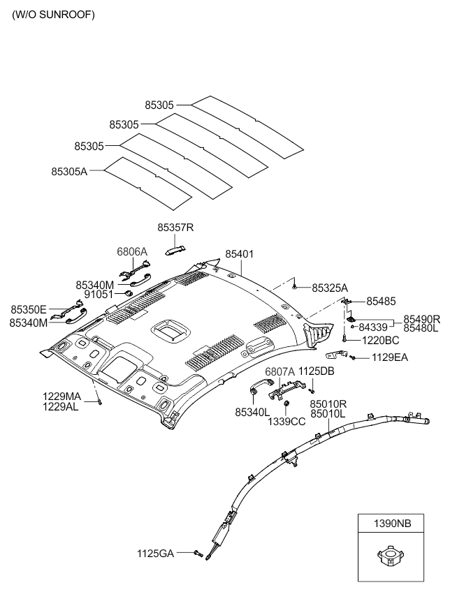 RETAINER ASSY-RR S/SHADE,LH