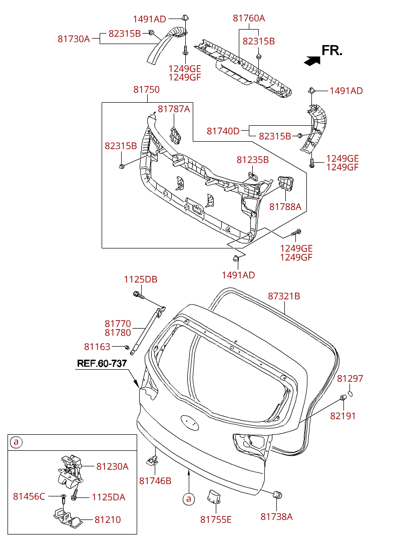 TRIM ASSY-TAIL GATE FRAME SIDE RH