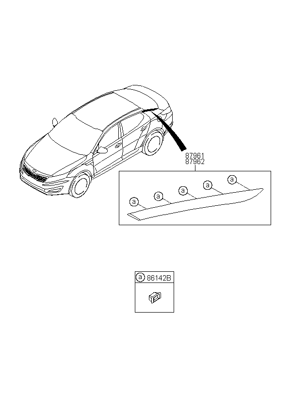 MOULDING ASSY-CENTER PILLAR,RH