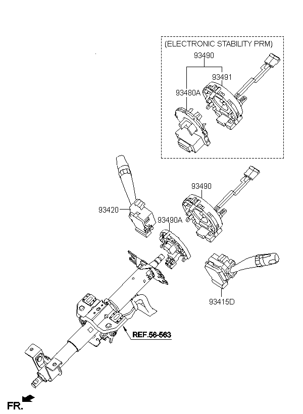 Underwheel switch contact group