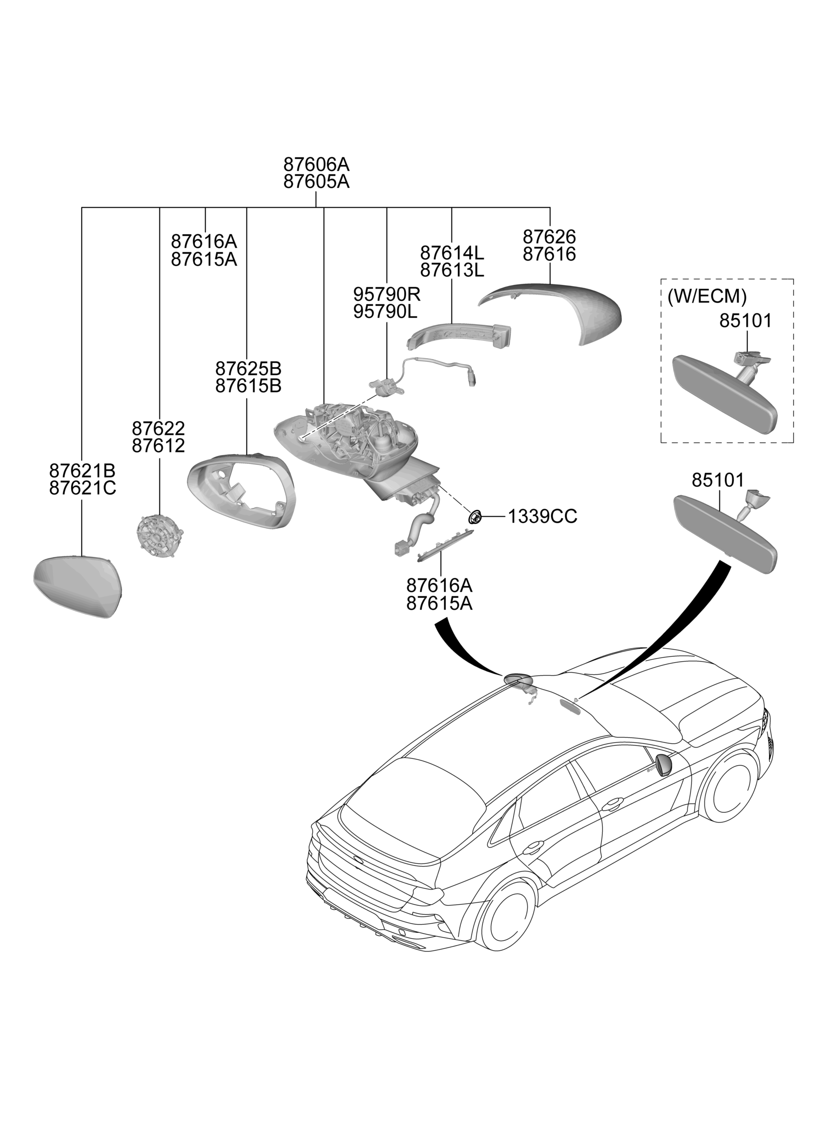 LAMP ASSY-OUTSIDE MIRROR,LH
