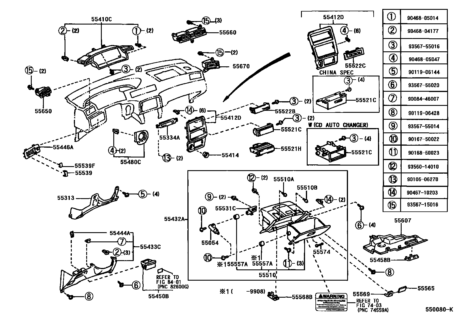 REGISTER ASSY, INSTRUMENT PANEL, NO.3