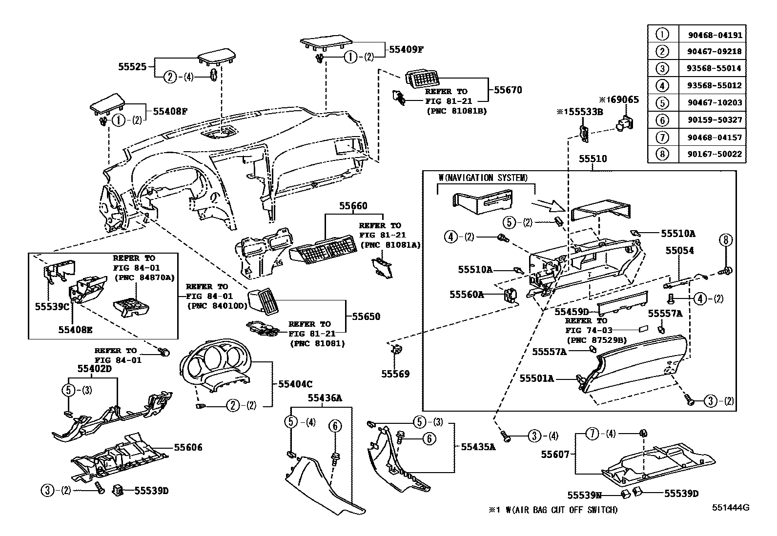 REGISTER ASSY, INSTRUMENT PANEL, NO.1