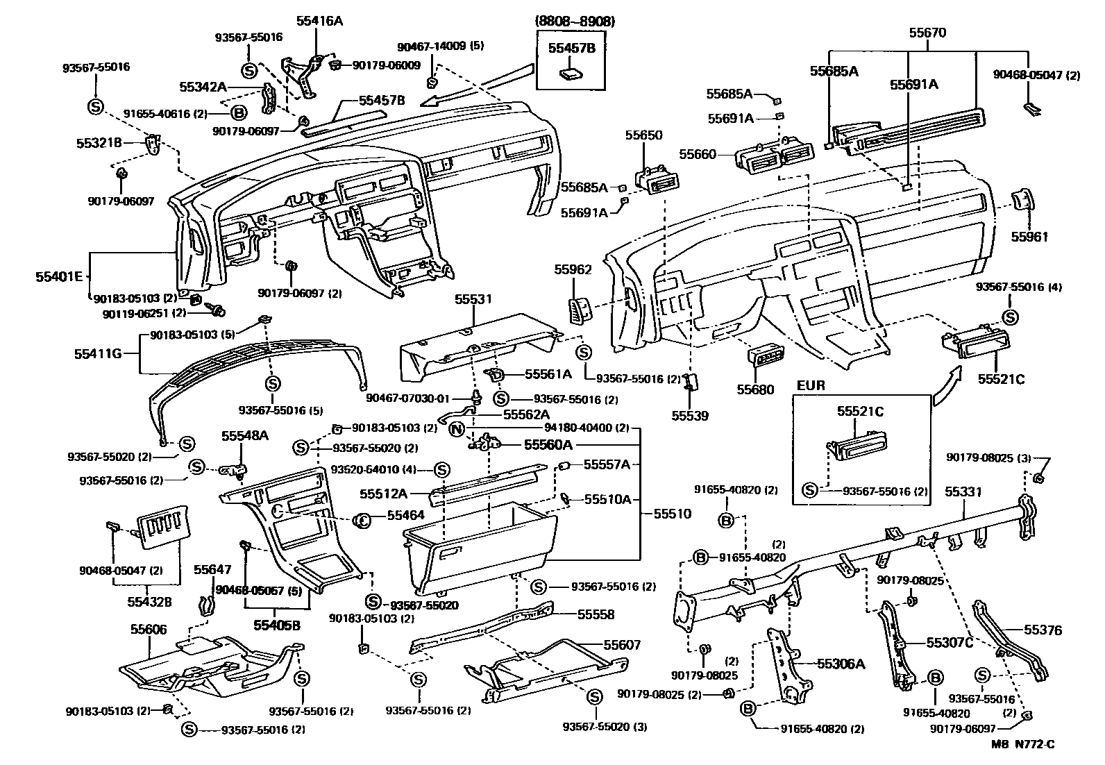 REGISTER ASSY, INSTRUMENT PANEL, NO.2