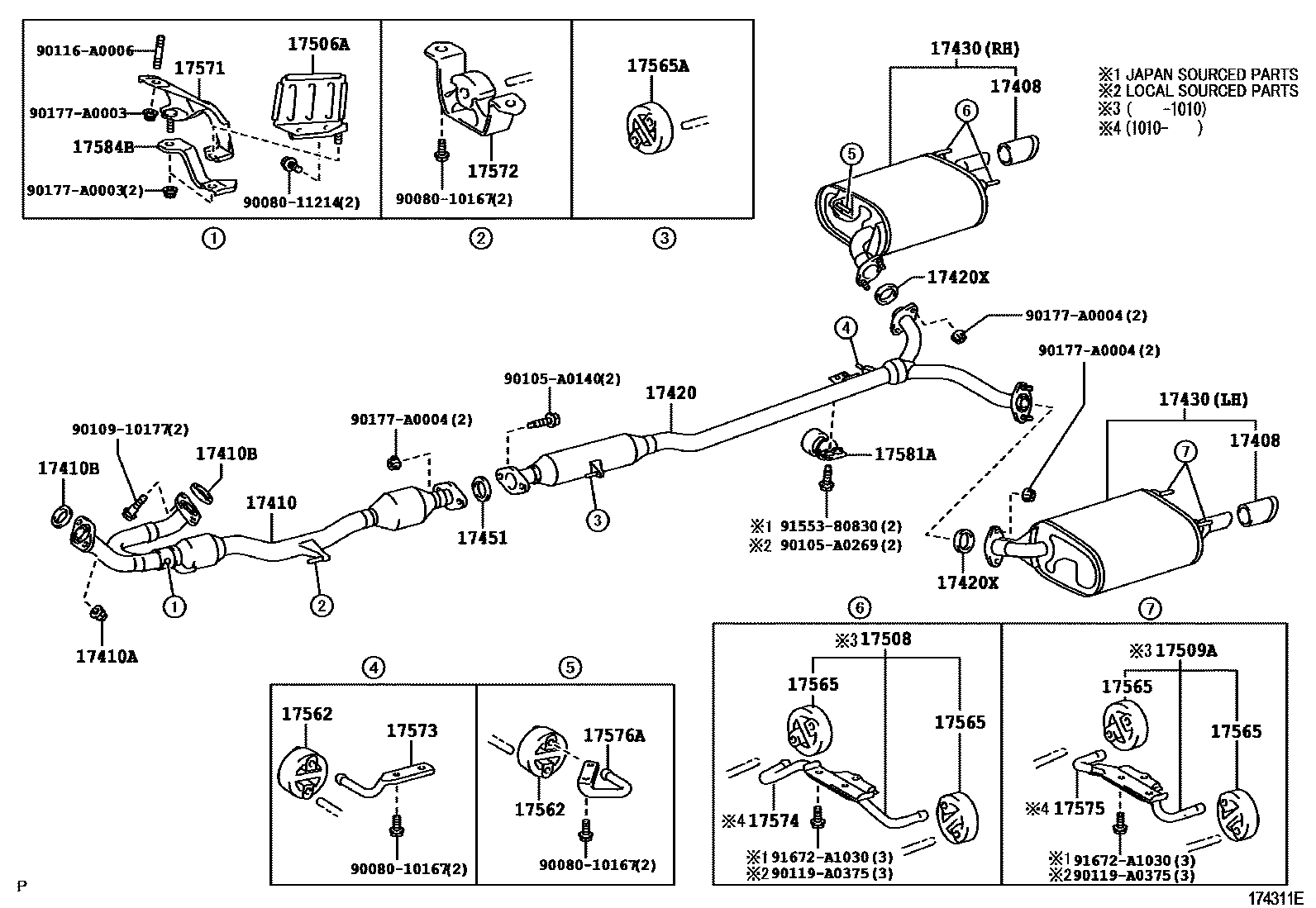 BRACKET, EXHAUST PIPE SUPPORT, NO.1