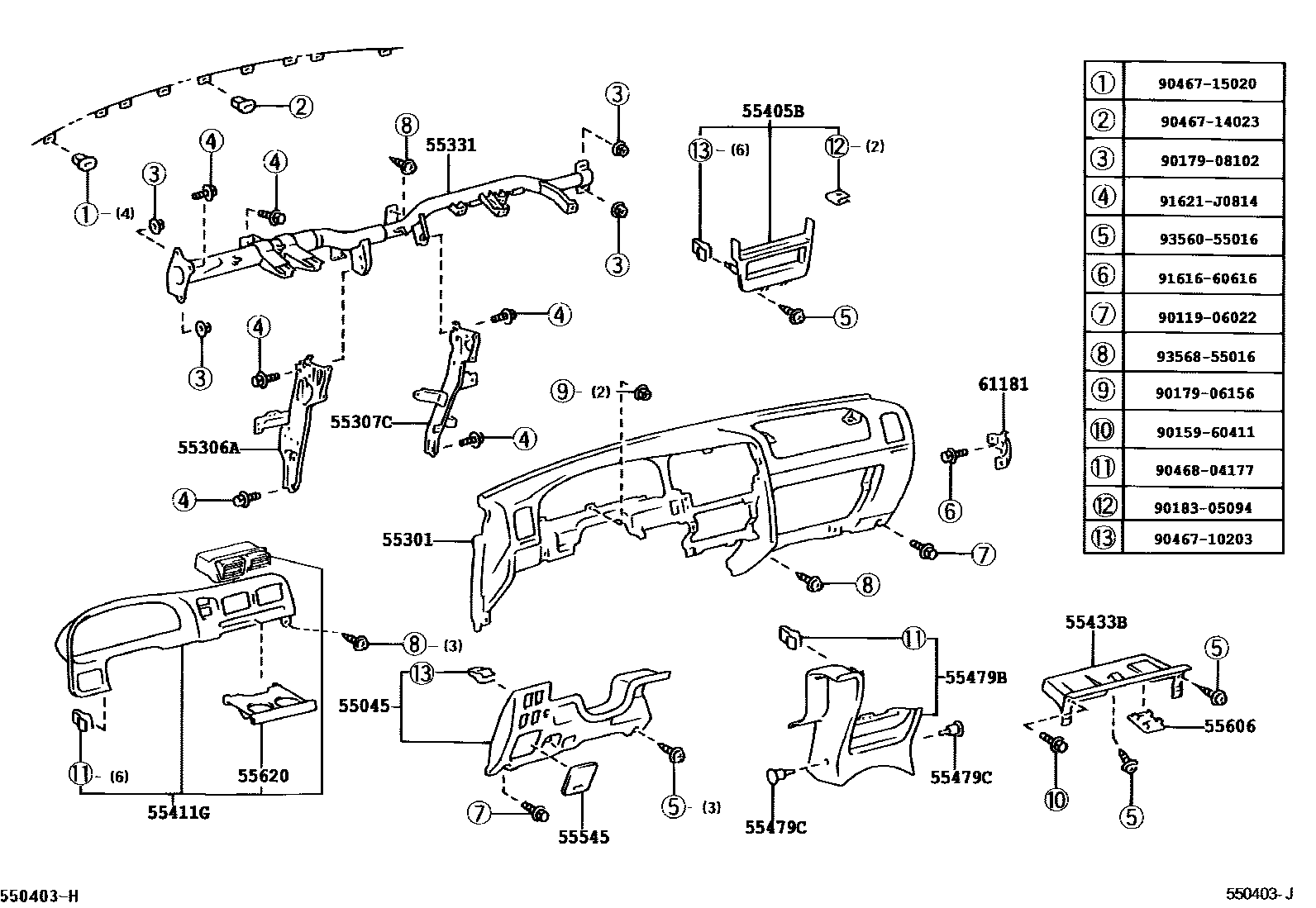 COVER SUB-ASSY, INSTRUMENT PANEL UNDER, NO.1