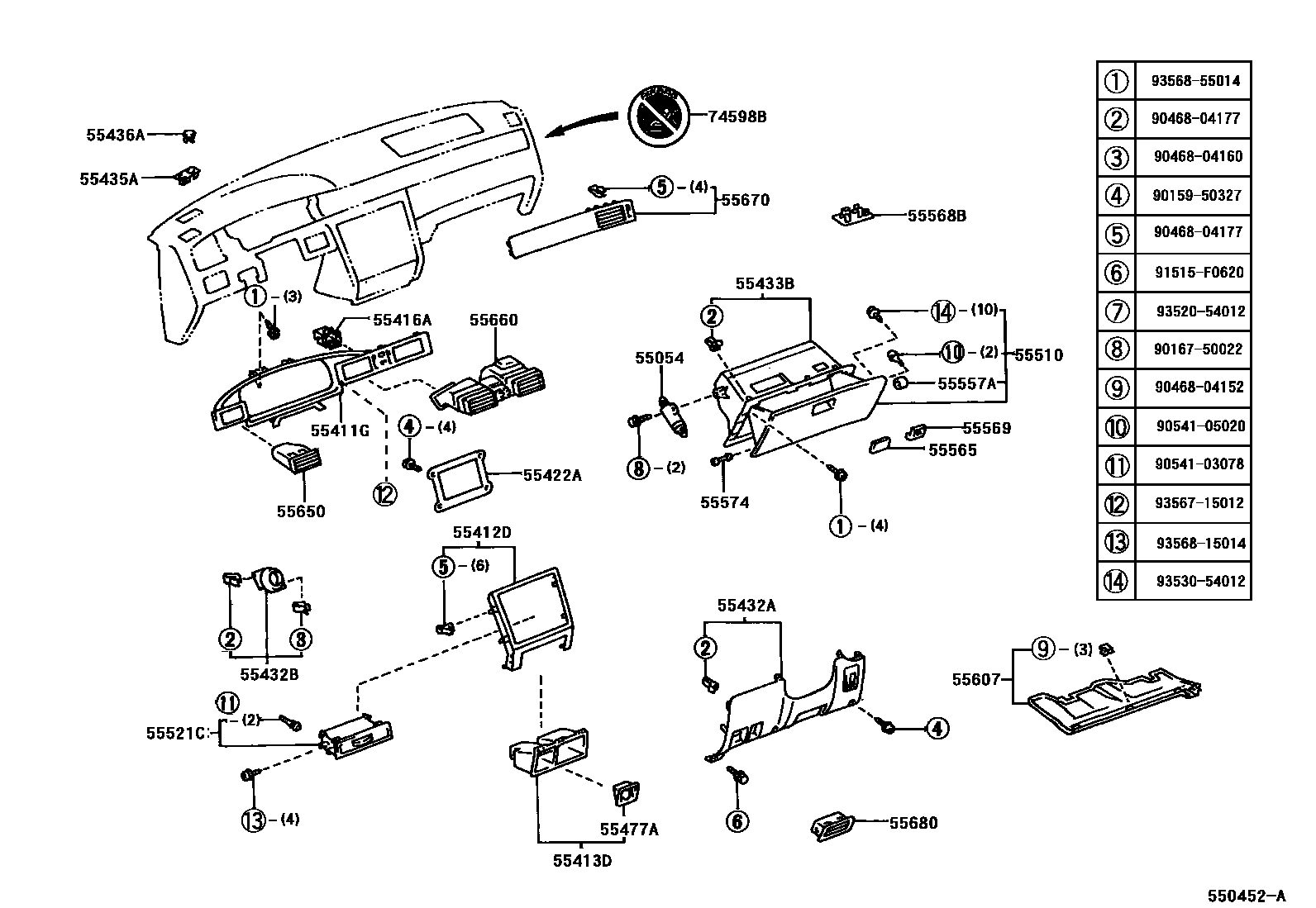 REGISTER ASSY, INSTRUMENT PANEL, NO.2