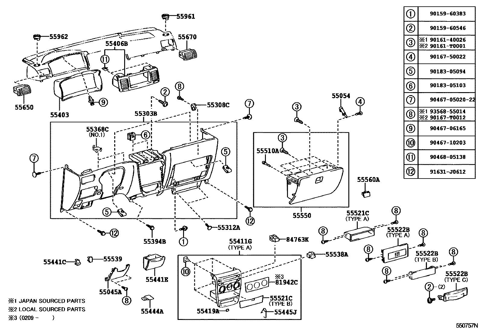 REGISTER ASSY, INSTRUMENT PANEL, NO.1