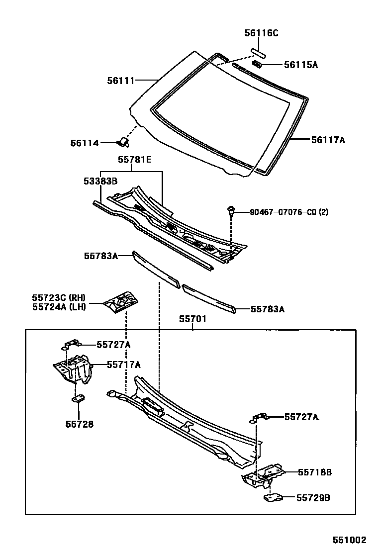 PANEL, COWL TOP SIDE, INNER RH