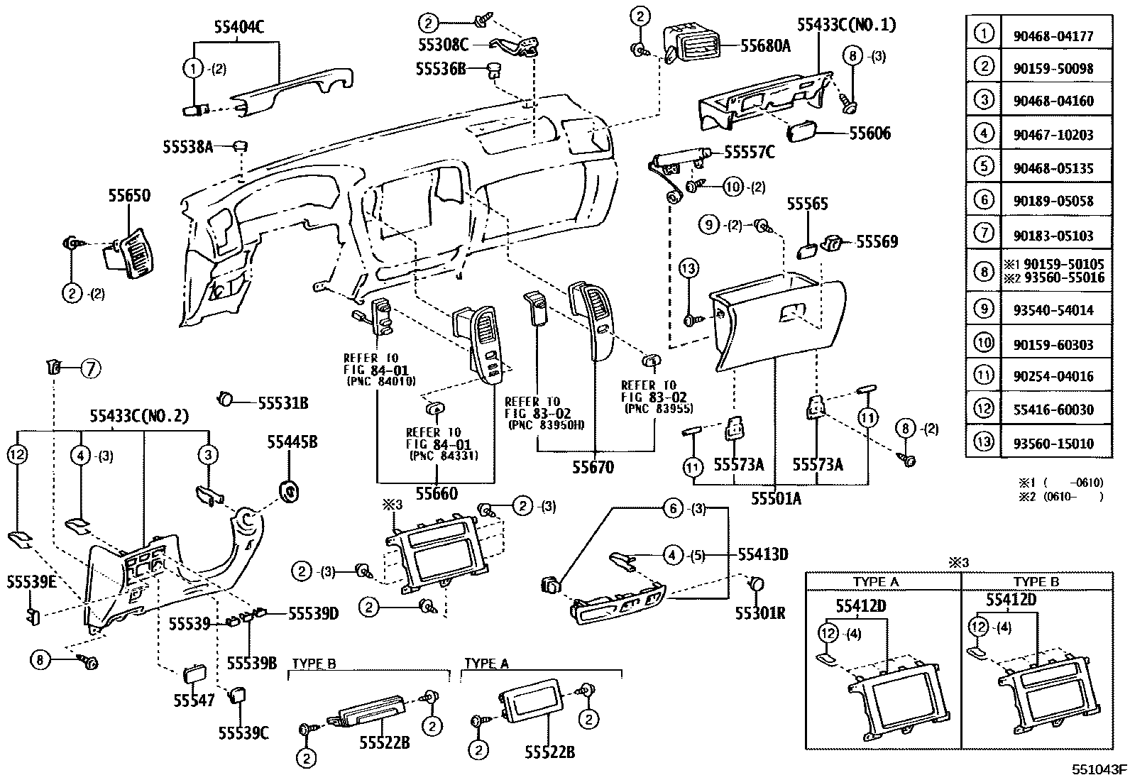 REGISTER ASSY, INSTRUMENT PANEL, NO.2