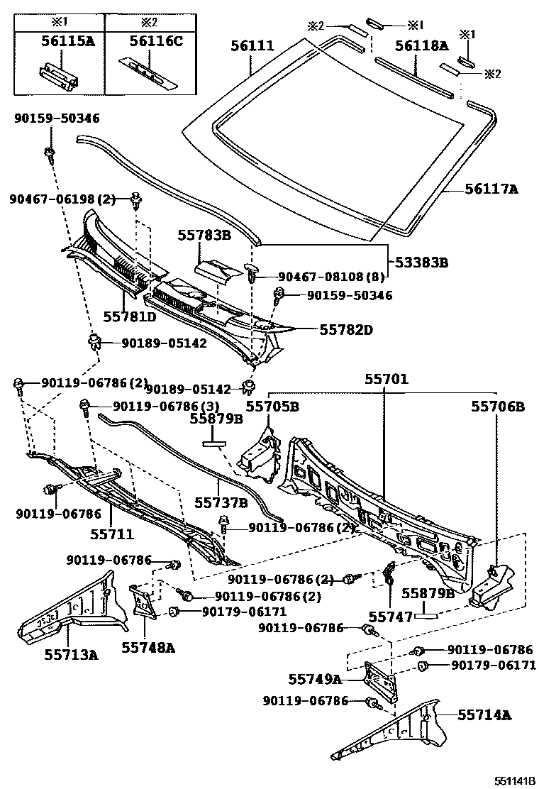 LOUVER, COWL TOP VENTILATOR, CENTER NO.1
