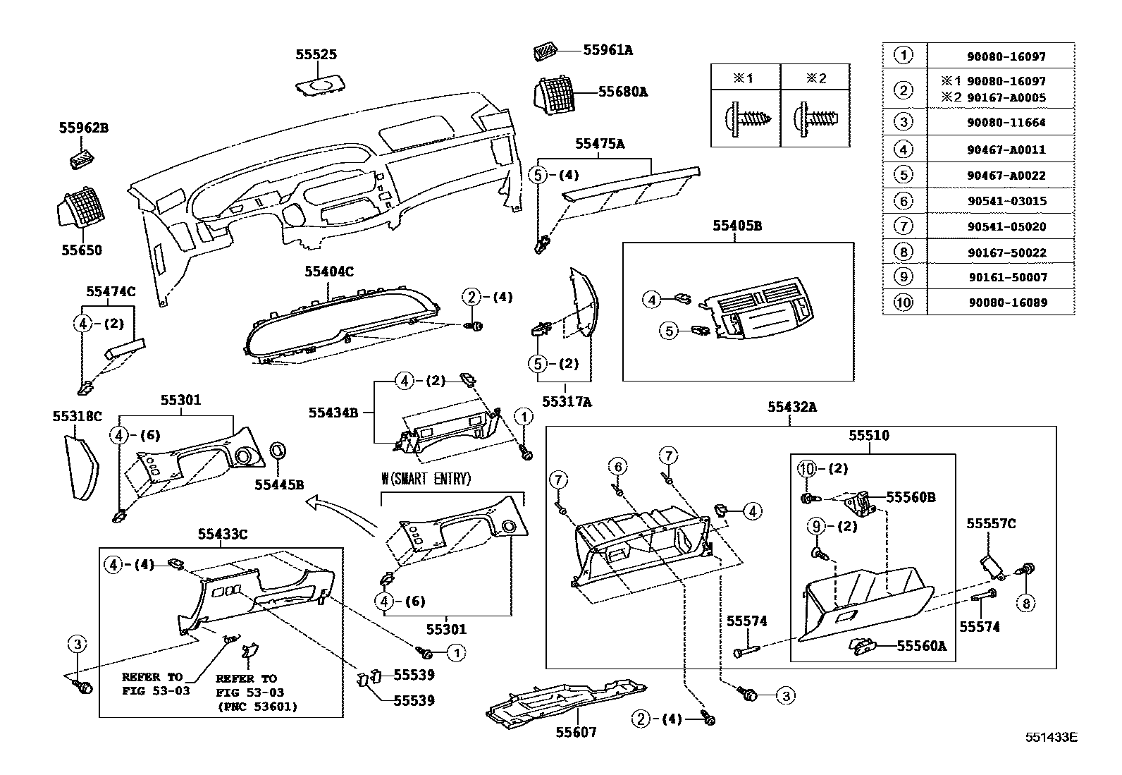 REGISTER ASSY, INSTRUMENT PANEL, NO.1