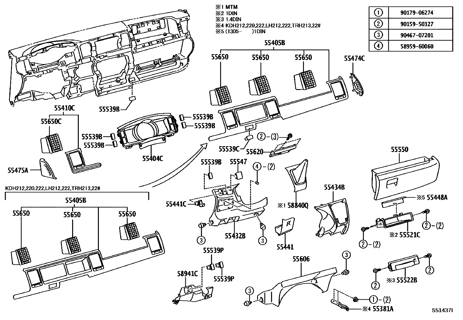 REGISTER ASSY, INSTRUMENT PANEL, NO.1