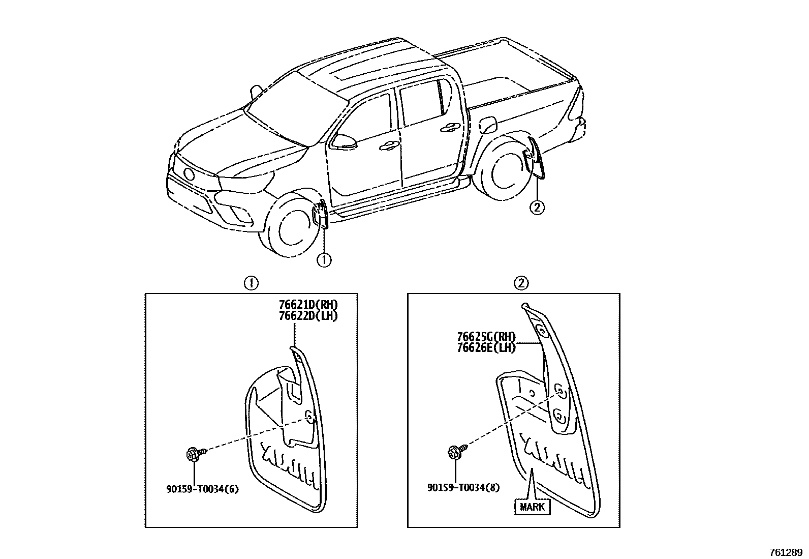 MUDGUARD, QUARTER PANEL, REAR LH