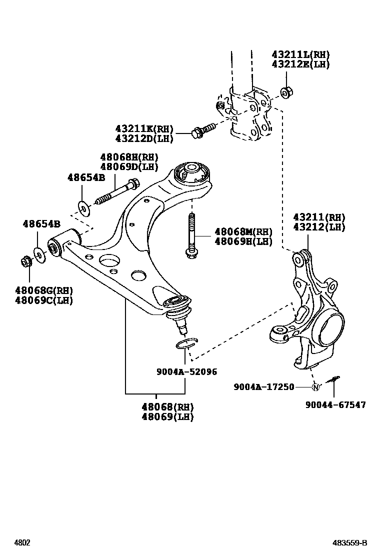 FRONT SUSPENSION ARM SUB-ASSY LEFT