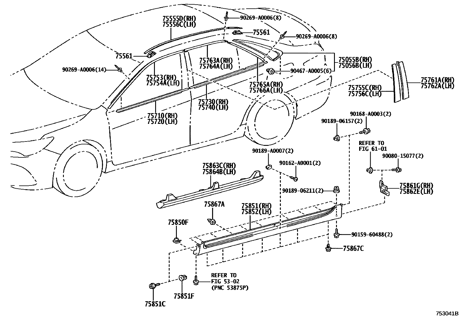 CLIP, ROCKER PANEL MOULDING