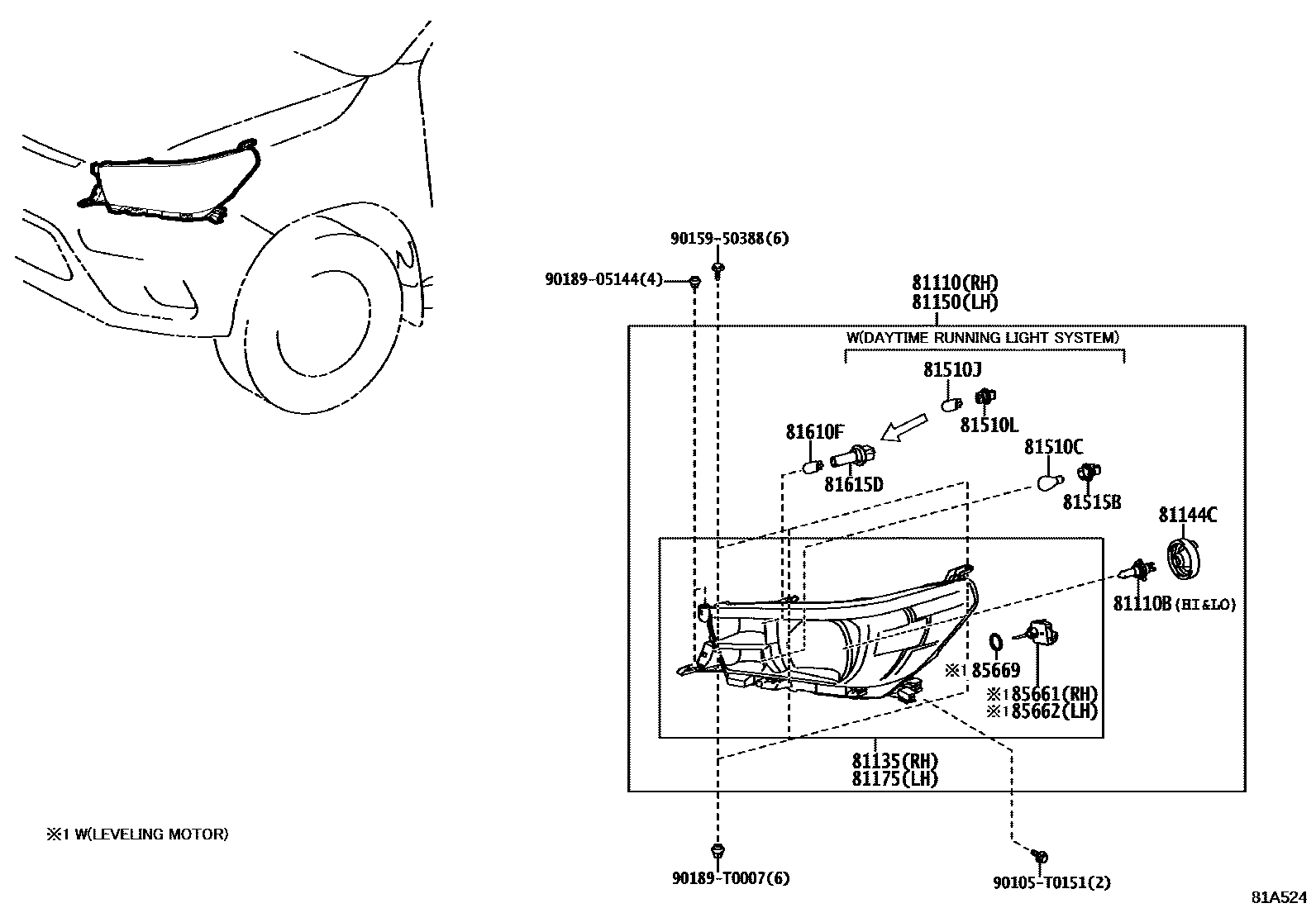 HEADLAMP ASSY, RH
