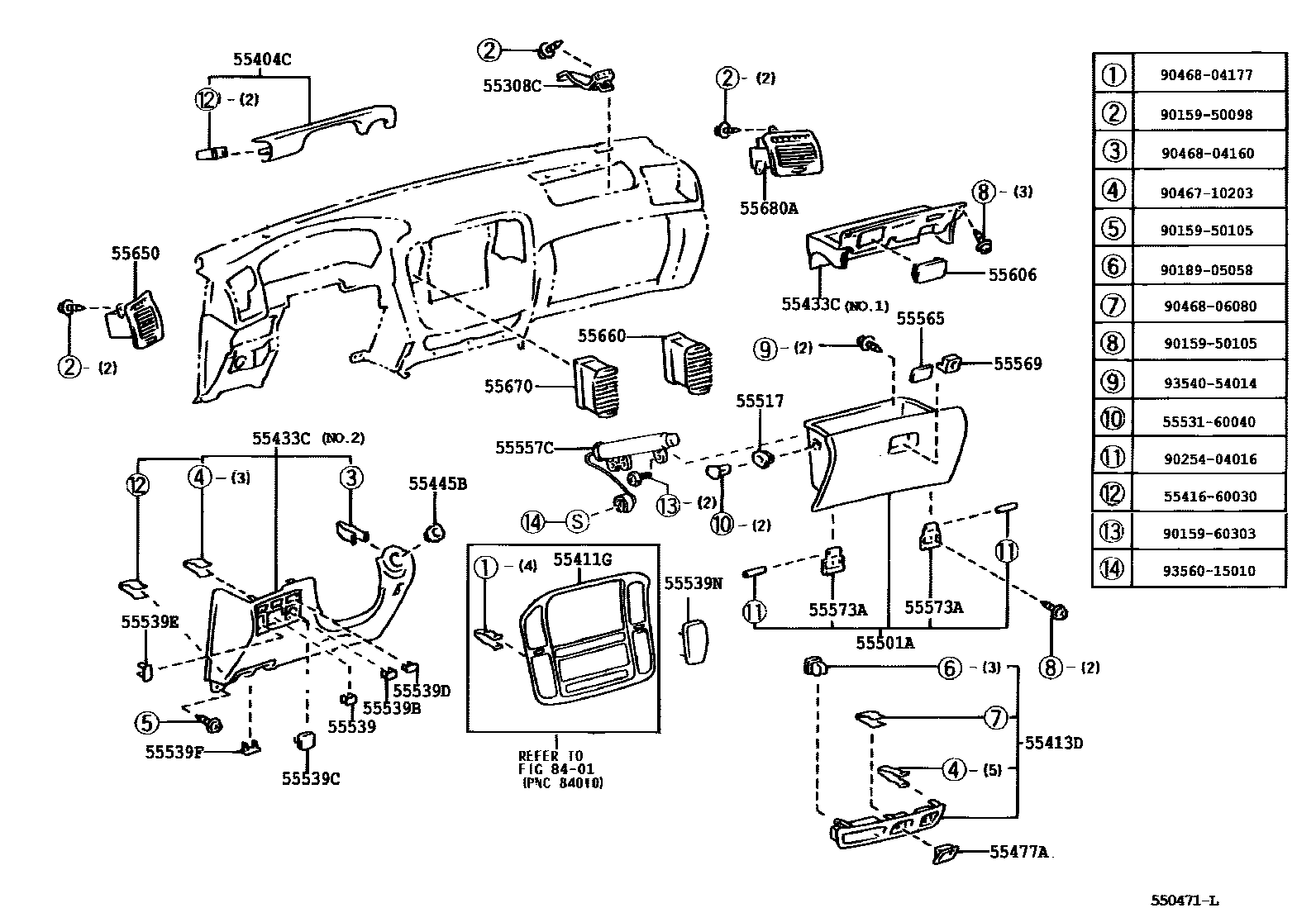 REGISTER ASSY, INSTRUMENT PANEL, NO.4