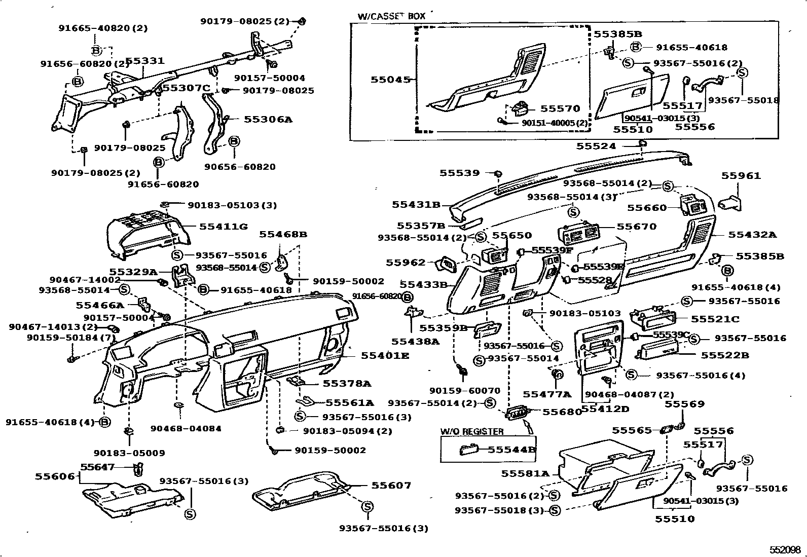 REGISTER ASSY, INSTRUMENT PANEL, NO.3