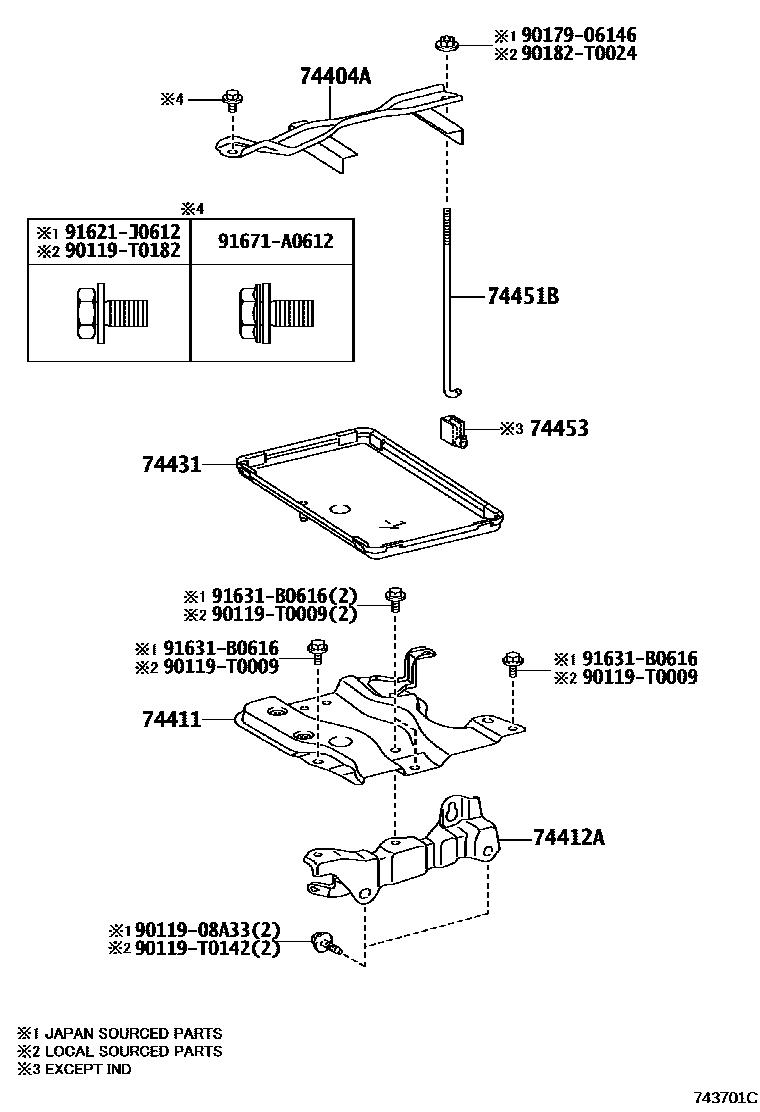 SUPPORT, BATTERY CARRIER