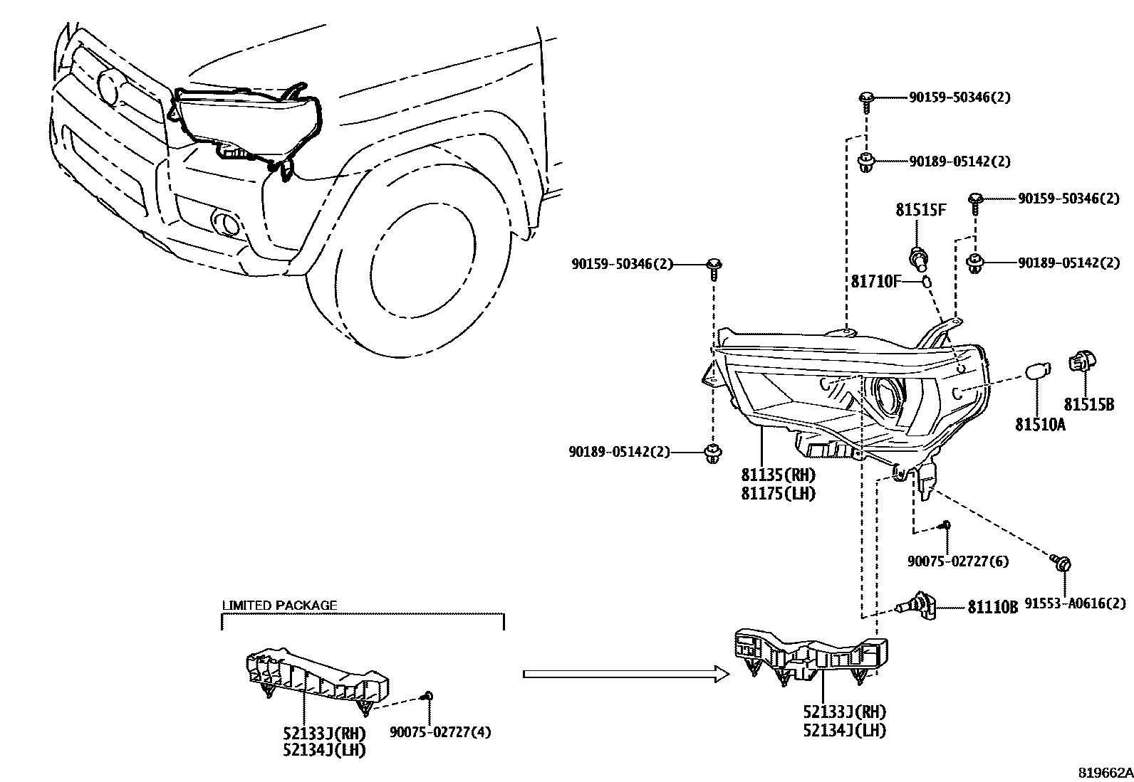 UNIT ASSY, HEADLAMP, LH