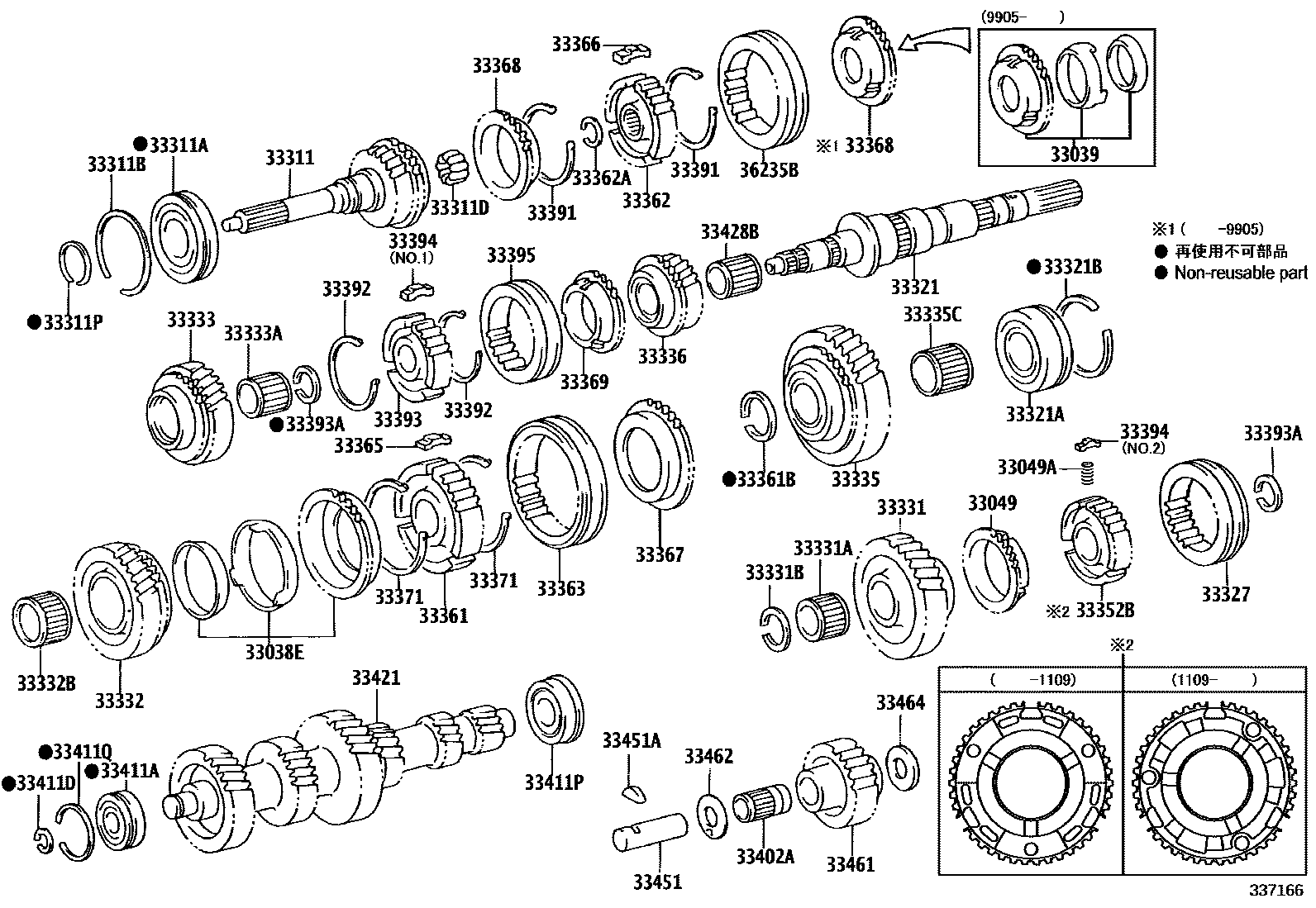 Output shaft for mechanical gearbox