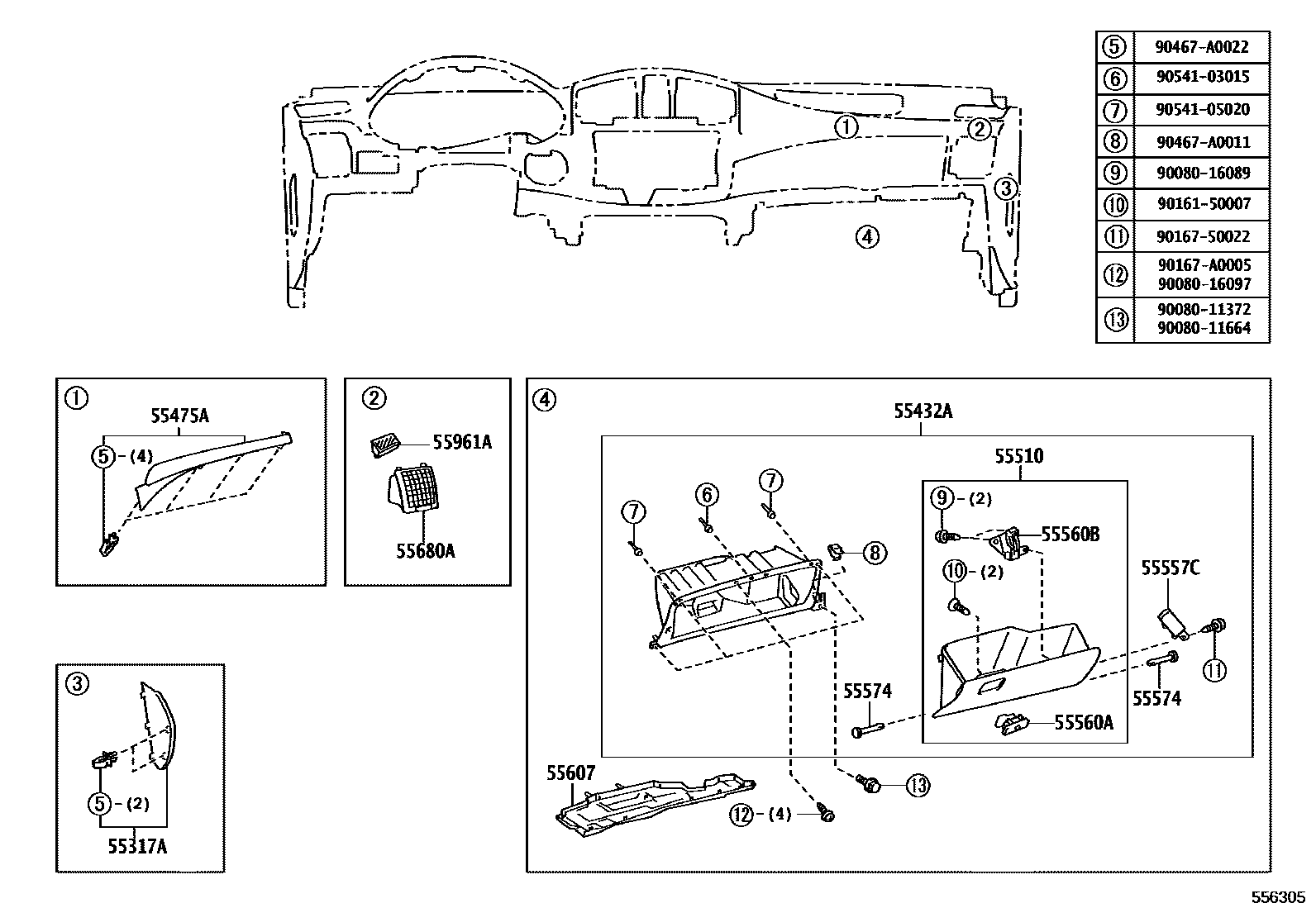 COVER SUB-ASSY, INSTRUMENT PANEL UNDER, NO.2