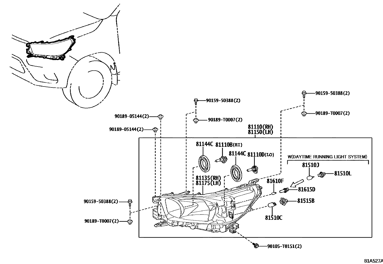 UNIT ASSY, HEADLAMP, RH